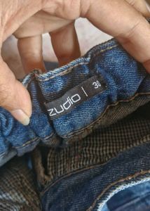 Denim Shorts with Fringed Hem