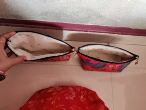 Floral Print Makeup Pouches (Set of 2)
