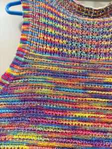 Colorful Knit Mock Neck Tank Top