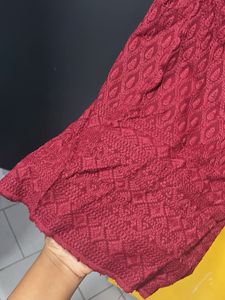 Elegant Maroon Textured Palazzos