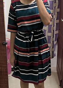 Mini Dress with Multi Colour stripes