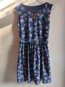 Sleeve Less Navy Blue Dress