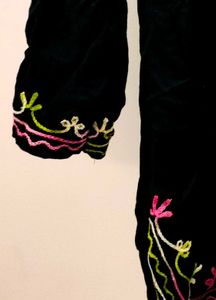 black embroidered Chikankari Short Kurti