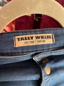 TALLY WEiJL Denim Pencil Skirt With Front Slit