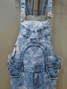 Women's Acid Wash Denim Overalls