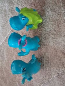 Cute Blue Hippo Figurines Set