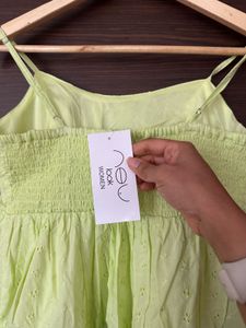 Lime Green Sundress with Eyelet Details
