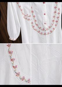 White Embroidered Cotton Kurta new with tag bust 3
