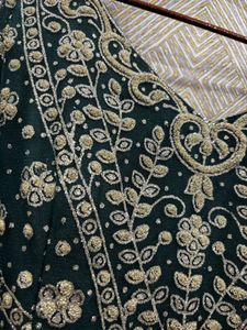 Exquisite Emerald Green Embroidered Gown