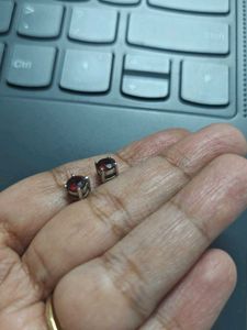 Pure Silver Elegant Garnet Stud Earrings