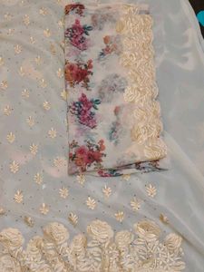 Elegant Kurta Set with Floral Dupatta