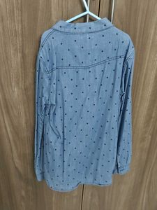 Blue Denim Polka Dot Button-Down Dress