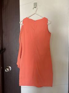 Coral Sleeveless Sheath Dress