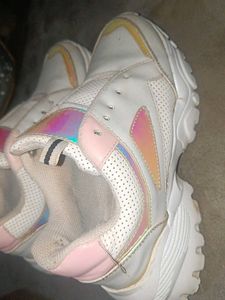 Chunky White Platform Sneakers