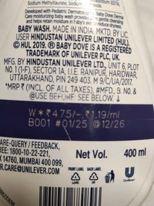 Dove Baby Derma Protect Moisturising Wash