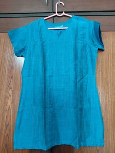 Teal Blue Textured Top
