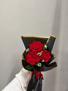 Handmade Crochet Rose Bouquet