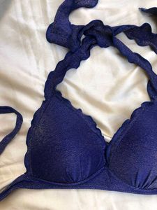 Sparkly Blue Bikini Top