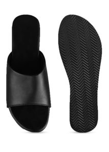 Chic Black Platform Wedge Slides