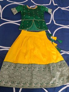 Vibrant Green & Yellow Lehenga Choli