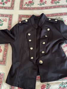 Stylish Black Military-Style Jacket