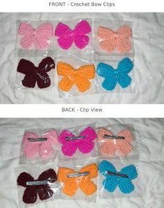 Handmade Crochet Bow Hair Clips