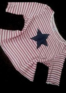 Y2k Striped Star Tee