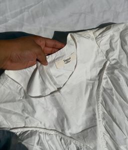 Chic White Ruched Mini Dress