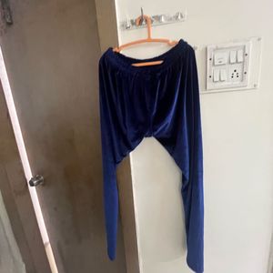 Blue Velvet Palazzo Pants