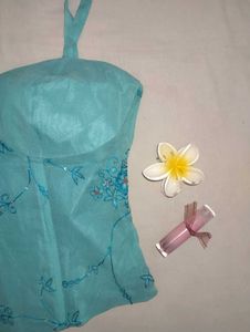 ✨RARE ✨Sparkling Blue Corset Top