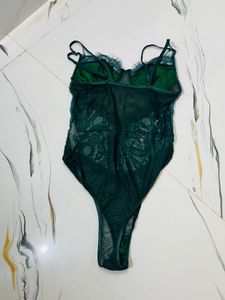 Elegant Green Lace Bodysuit