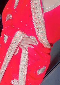 Stunning Red Embellished Saree