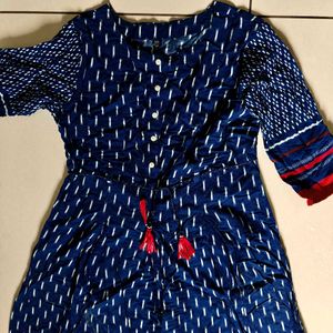 Blue Printed Dress