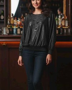vintage feather sequins jumper sweater pullover