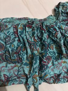 Bohemian Print Off-Shoulder Crop Top