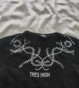 Black Chain Print T-Shirt