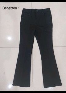 Benetton Flared Black denim jeans