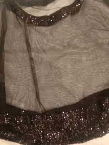 Sparkly Black Tulle Dupatta