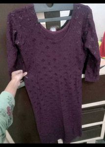 Stylish Sequin Embellished  purple kurti