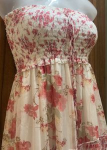 Floral Strapless Maxi Dress