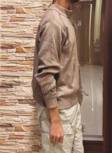 Men's Brown Zip Neck Sweater