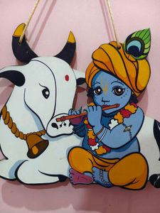Cute Krishna Cow wall hanging