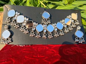 Mirror Work Necklace and Earring Set