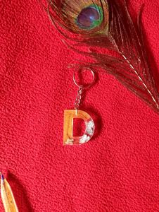 Handmade Resin Letter 'D' Keychain &amp; Pen Set