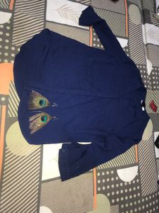Blue Kurta with Butterfly Scarf and earrings free