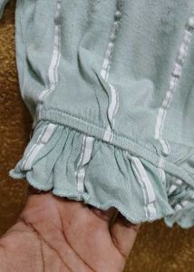 Off-Shoulder Striped Ruffle Top
