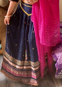 Beautiful Blue Lehnga With Embroidery And Stone Wo