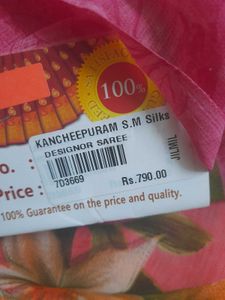 Pink and Orange Stone Work Saree with Blouse