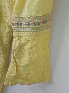 Bright Yellow Chikankari Kurta Set