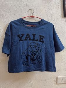 Yale Bulldog & Orange  Cropped T-Shirts Combo